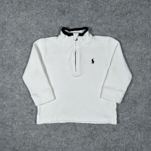Polo Ralph Lauren 1/4 Zip Sweater Boys Size 18M White Pony Logo